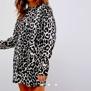 NWT ASOS Motel long sleeve leopard dress